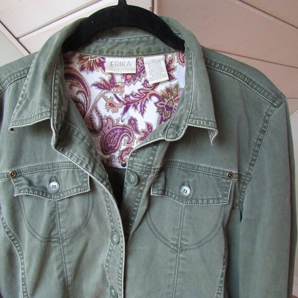 Erika Olive Green Jacket Womens Small - Picture 3 of 10